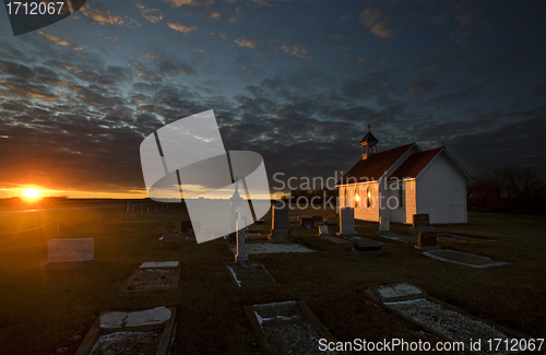 Image of Sunset Saskatchewan Church