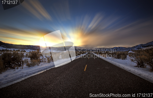 Image of Yellowstone Park Wyoming Winter Snow