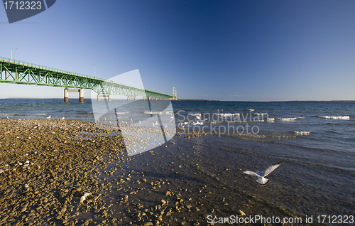 Image of Mackinaw City Bridge Michigan