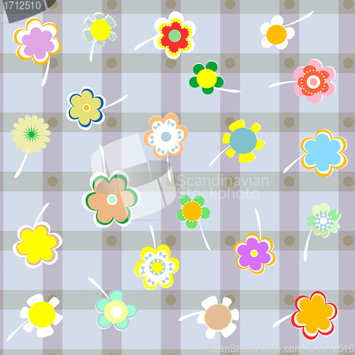 Image of vector seamless background with a delicate flowers