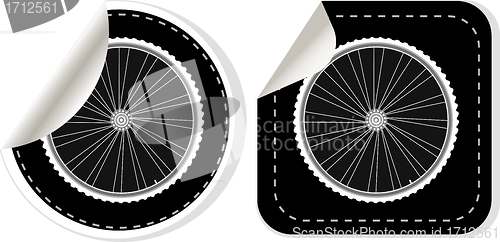Image of vector white bike wheel sticker set