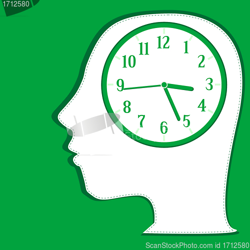 Image of Man silhouette thinking about time. background vector