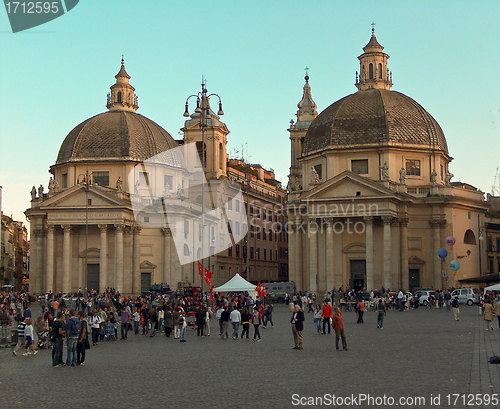 Image of The twin churches of Piazza del Popolo - Rome, Italy