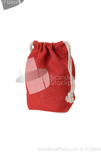 Image of Red decorative rag bag