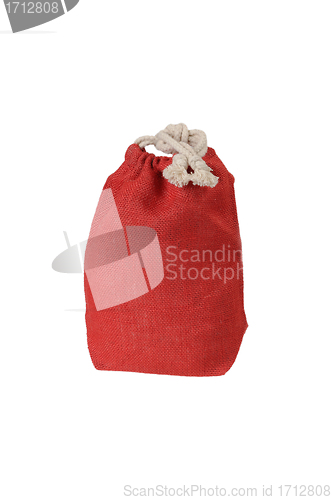 Image of Red decorative rag bag