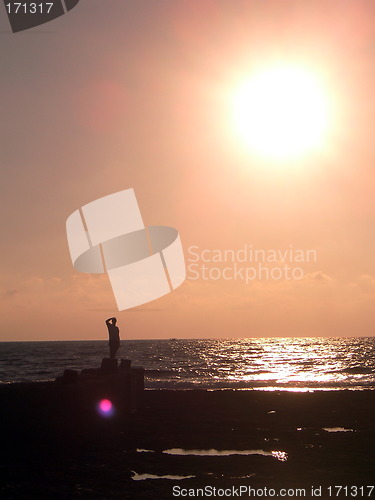 Image of silouette watching cypriot sunset