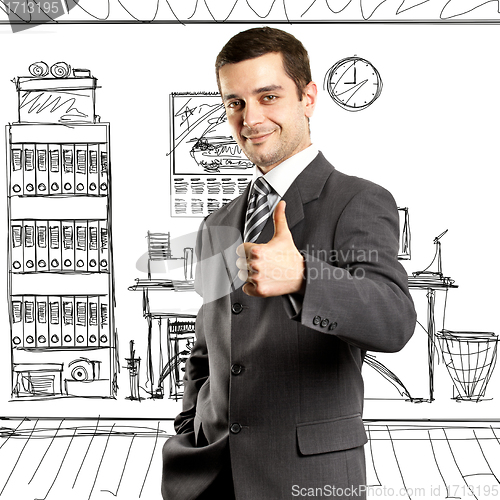Image of Business Man Shows Well Done