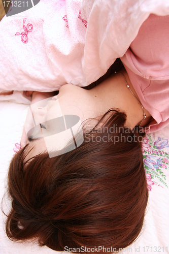 Image of Beautiful young woman sleeping.