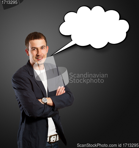 Image of Business Man With Speech Bubble