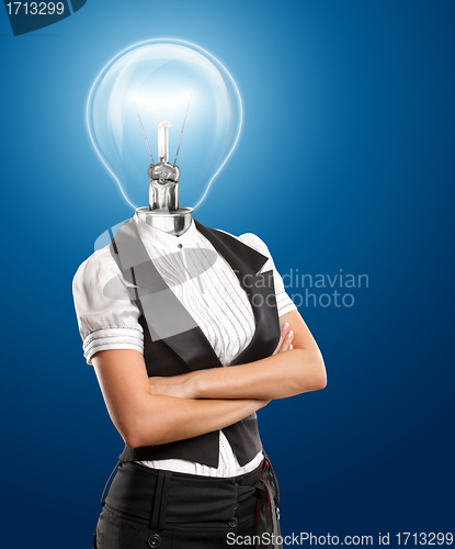 Image of Lamp Head Business Woman