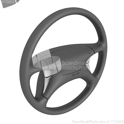 Image of Black steering wheel