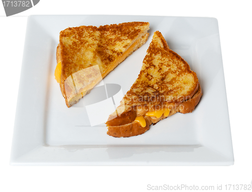 Image of Grilled Cheese Sandwich on white plate
