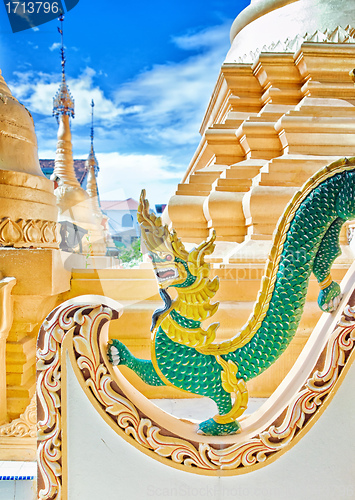 Image of dragon statue in budhist temple