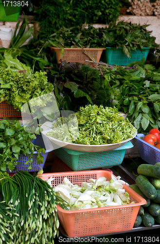 Image of fresh fruit and vegetables for sale