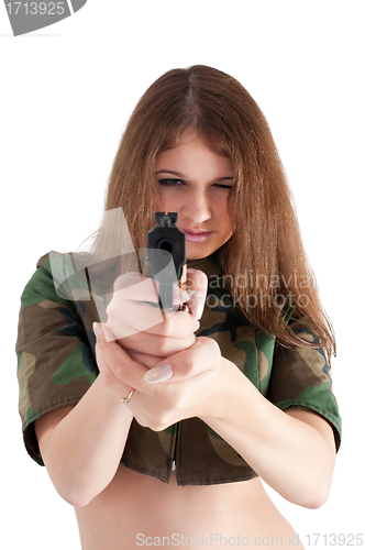Image of Sexy girl with gun