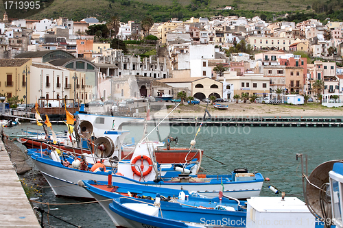 Image of view of touristic harbour of Castellammare del Golfo town, Sicil