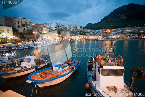 Image of evening view of Mediterranean harbour