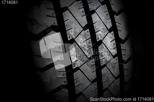 Image of New tire abstract close up