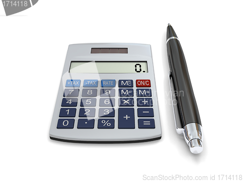 Image of Calculator and pen