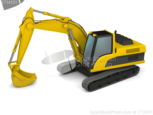 Image of Modern excavator illustration