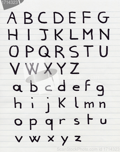 Image of Handwritten alphabet letters