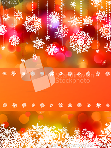 Image of ?hristmas card with Colorful bokeh. EPS 8