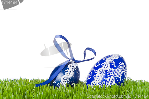 Image of easter eggs in grass