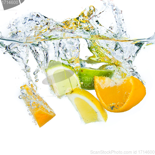 Image of citrus fruit splashing