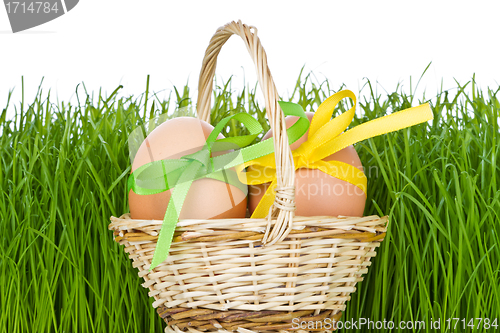 Image of basket with easter eggs