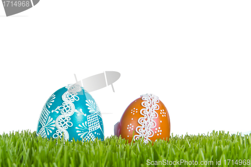 Image of easter eggs in grass