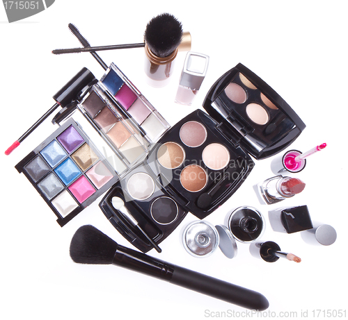 Image of set of cosmetic makeup products