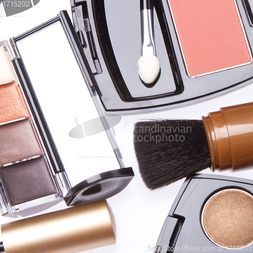 Image of set of cosmetic makeup products