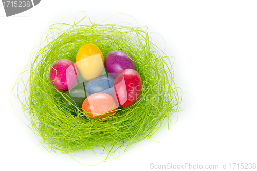 Image of easter eggs in nest