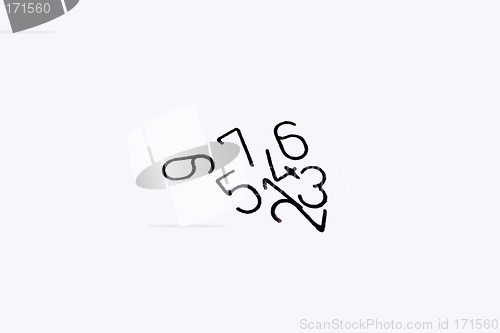 Image of numbers on white