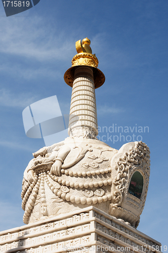Image of White tower in a Tibetan lamasery