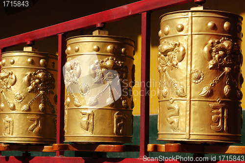 Image of Tibetan prayer wheels