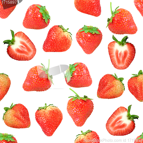 Image of Seamless pattern with red strawberryes