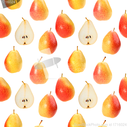 Image of Seamless background with orange fresh pears