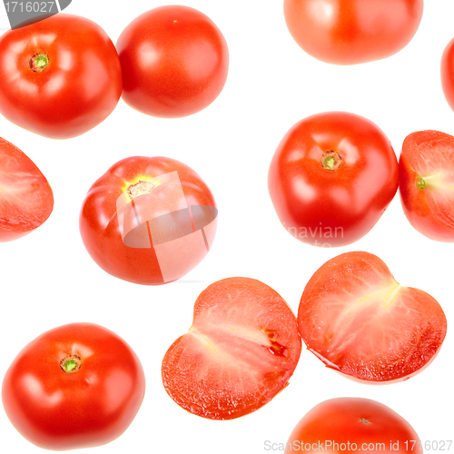 Image of Seamless pattern with red fresh tomatos