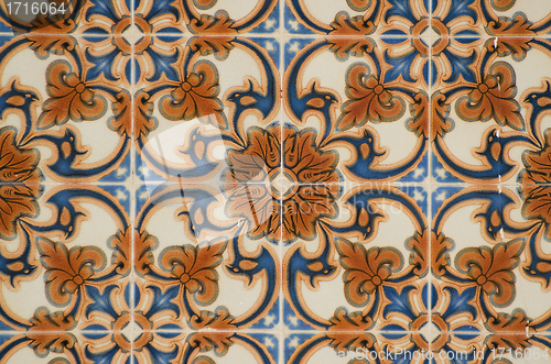 Image of Traditional Portuguese glazed tiles