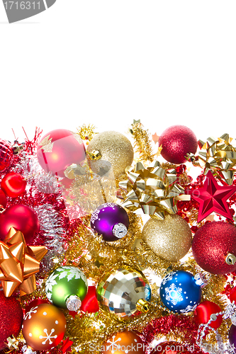 Image of christmas balls and tinsel