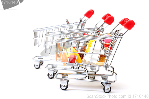 Image of Shopping Carts with Food