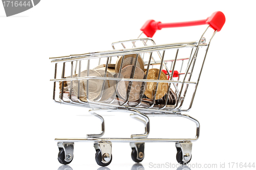 Image of Shopping Cart with Coins