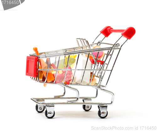 Image of Shopping Cart with Food