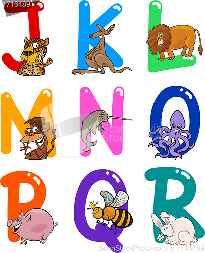 Image of Cartoon Alphabet with Animals
