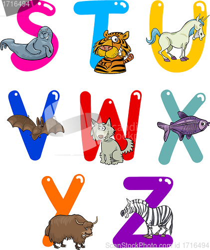 Image of Cartoon Alphabet with Animals