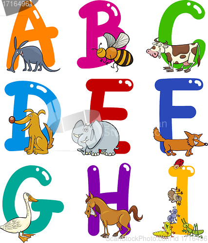 Image of Cartoon Alphabet with Animals