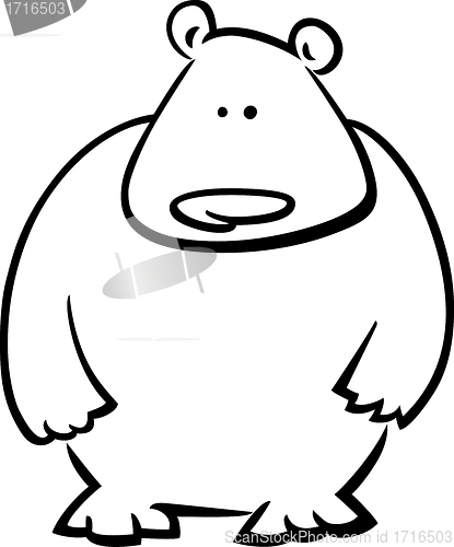 Image of cartoon doodle of bear for coloring