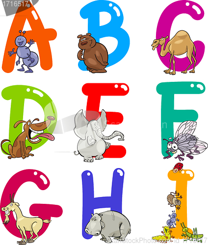 Image of Cartoon Alphabet with Animals