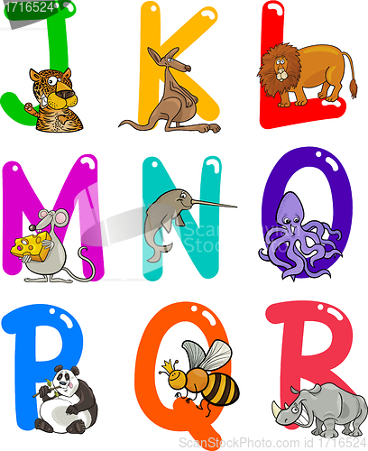 Image of Cartoon Alphabet with Animals